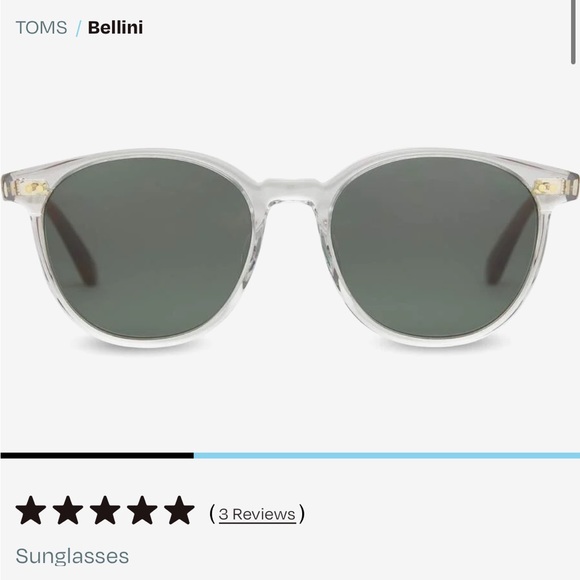 Brand New in box TOMS Bellini Sunglasses in Vintage Crystal-Green Grey - Picture 2 of 10